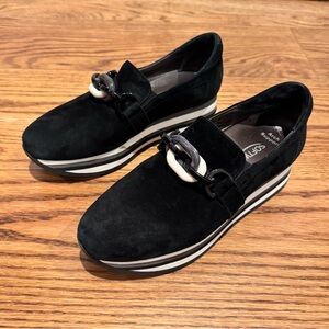 Softwaves sz 40 Candice or Cadie black suede platform loafers/sneakers